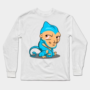 Determined Thoughts of a Blue Monkey Long Sleeve T-Shirt